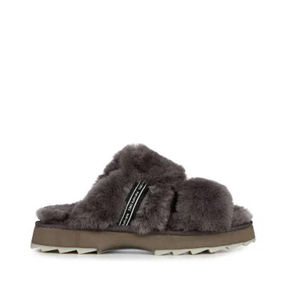 EMU Austrailia Wob begong Sheepskin‎ Shearling Fur Slippers Gray NWOB Size 6W